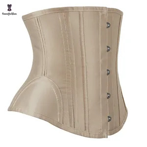 Non-Slip Mat Rope Bandage Bustier 5 Brooches Korset Woman Firm Tummy Control Belly Burning Underbust Corset With 24 Steel Bones