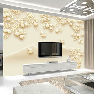 8d Stéréoscopique Tv Fond de Mur 3d Relief Européen Salon Chambre Papier Peint Mural Tissu Mural Film Et Télévision Mur - Product Image 3