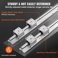 SucceBuy 2 Piezas de Rieles de Guía Lineal SBR12 SBR16 SBR20 SBR25 800-2200mm y 4 Piezas de Bloques de Rodamiento UU, Movimiento Suave, Piezas de Fresadoras CNC para Bricolaje