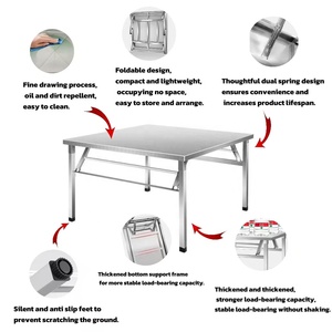Mesa Dobrável de Aço Inoxidável Leve e Portátil, para Piquenique ao Ar Livre, Churrasco, Antiferrugem, Móveis para Pátio e Jardim - Product Image 2