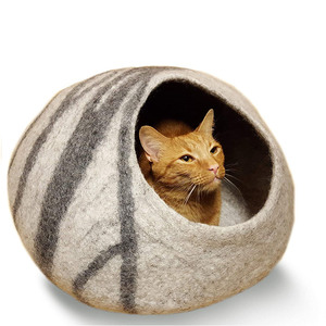 Maravilloso gato cama gato cueva fieltro <span class=keywords><strong>de</strong></span> lana 100% <span class=keywords><strong>de</strong></span> ventas 2018 - Product Image 4