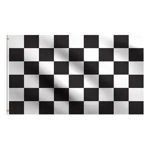 Индивидуальный дизайн, мини-Гоночный флаг из полиэстера, черно-белый клетчатый баннер 3x5 2x3