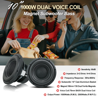 Système de haut-parleurs de voiture 10 pouces haute performance 1000W AES avec cône en fibre de carbone robuste et grand surround pour des basses profondes