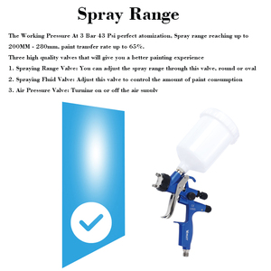<span class=keywords><strong>Pistolet</strong></span> de pulvérisation <span class=keywords><strong>HVLP</strong></span> Voylet LS20, couleur bleue, corps de <span class=keywords><strong>pistolet</strong></span> forgé, buse de 1,3 mm, gobelet de 600 cc pour <span class=keywords><strong>pistolet</strong></span> de pulvérisation automobile - Product Image 4