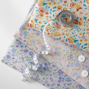 Tissu Popeline en Coton Imprimé Personnalisé à Petites Fleurs, Léger, Respirant, en Fil Peigné, Doux au Toucher, pour Chemises, Robes, Filles et Garçons - Product Image 1