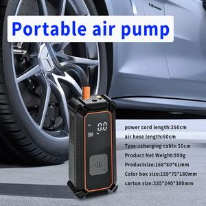 เครื่องสูบลมยางแบบพกพา วัสดุ ABS 12V พร้อมเกจวัดแรงดันดิจิตอล ใช้เป็นเครื่องช่วยสตาร์ทรถยนต์ สำหรับรถยนต์และรถจักรยานยนต์ - Product Image 6