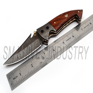 Manche en bois de Rose japonaise, couteau de poche pliant damas fait à la main par couteaux Sm industrie (smk1218) - Product Image 5