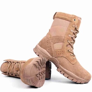 Bottes d'entraînement marron pour hommes en cuir de vachette, durables, avec fermeture éclair latérale, à enfiler, pour activités de plein air, randonnée, désert, <span class=keywords><strong>rouge</strong></span> - Product Image 3