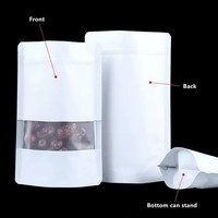 Sachets Doypack en Mylar VMPET aluminisé coloré avec fermeture zip blanche et fenêtre translucide givrée pour l'emballage alimentaire (thé, chips)