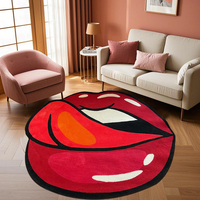 Benutzer definierte rote Lippen Teppich Druck Persönlichkeit weiche und rutsch feste Cartoon Wohnzimmer Teppich Home Decorative