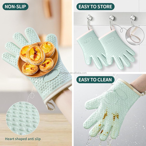Guantes <span class=keywords><strong>de</strong></span> Silicona Impresos Aptos para Alimentos, Resistentes al Calor, para Barbacoa, <span class=keywords><strong>Horno</strong></span> y Repostería - Product Image 1