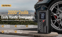Gonfleur de pneus électrique sans fil 12V compact et portable, lumière LED, jauge de pression numérique ABS pour voiture, moto, scooter, vélo