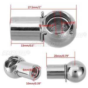 2 pièces universelles argentées M6 M8 Supports de ressort à bille pour vérins à gaz de capot et coffre - Product Image 4