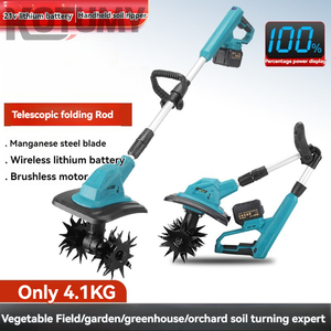 Mini Cultivador <span class=keywords><strong>con</strong></span> Motor a Batería de Iones de Litio, Aporcador de Suelo, Ligero, Pequeño, Eléctrico, para Uso Doméstico - Product Image 2