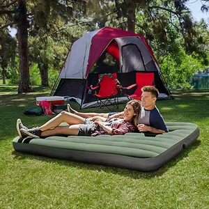 INTEX 64109 Colchón inflable portátil de alta calidad, tamaño Queen verde, cama de aire individual para el hogar, Camping, cama de aire familiar para 2 personas - Product Image 1