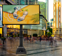 Affiche publicitaire à écran LED P6, double face ou simple face, avec levage hydraulique, panneau d'affichage LED extérieur sur pied