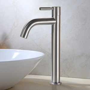 KS Stainless Steel Basin <b>Taps</b> Single Handle Deck Mounted Minimalist Style Spout Reach 7.0-8.9in for <b>Bathroom</b> <b>Sink</b> - Product Image 5