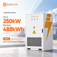 Système de stockage d'énergie haute tension Sunark BESS 488 kWh, armoire extérieure 250 kW, système industriel et commercial, batterie solaire Lifepo4 587 Ah