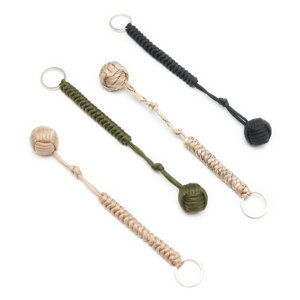 Porte-clés paracorde, nouveau design, noué au poignet, haute résistance, <span class=keywords><strong>auto</strong></span>-défense, outil de survie d'urgence, avec boule en acier, 1 pièce - Product Image 2