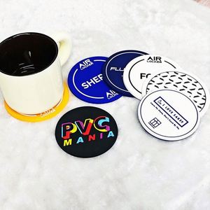Custom Classic Round PVC Rubber Coasters Soft Colorful Coffee Cup <b>Pad</b> Debossed Silicone Coaster with Custom Design - Product Image 6