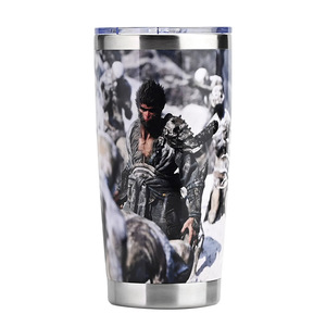 Tasse de camping personnalisée Wukong de 20oz <span class=keywords><strong>gobelets</strong></span> en acier inoxydable isolés à double paroi tasse à café de voyage avec couvercle - Product Image 1