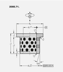 Rodamiento de Bronce para Funcionamiento en Seco con Lubricante Sólido para Sistemas de Herramientas - Product Image 2