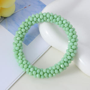 Mode verre cristal perles de rocaille rouleau <span class=keywords><strong>Bracelet</strong></span> à la main élastique corde népal <span class=keywords><strong>Crochet</strong></span> Splashy cheveux Headrope bande pour les femmes - Product Image 6