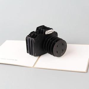 Biglietto d'Auguri <span class=keywords><strong>Pop</strong></span>-up Creativo Artistico Personalizzato 3D in Carta Ritagliata Ecologico Nero a Forma di Fotocamera per la Festa del Papà, Laurea, Regalo Aziendale per Amatori - Product Image 4