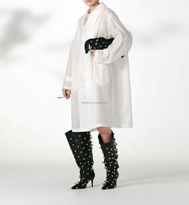 Bottes au genou <span class=keywords><strong>en</strong></span> métal argenté à talons aiguilles pour femmes, bout pointu noir, bottes à bulles <span class=keywords><strong>sexy</strong></span> <span class=keywords><strong>en</strong></span> cuir clouté - Product Image 3