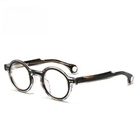 CHARMLIBRARY Monturas Ópticas de Acetato Estilo Japonés, Montura Completa, Puente con Diseño de Orificio, Diseño en Capas, Listas para Lentes Graduadas, Logotipo Personalizado, Gafas