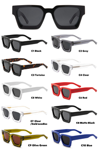 Kính mát 2024 tùy chỉnh 3D kim loại logo cao cấp sang trọng vuông thời trang dày Acetate Kính mát phân cực cho Mens phụ nữ - Product Image 2