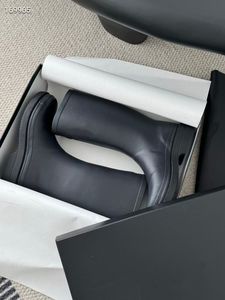 מגפי גומי גבוהים לנשים, סגנון אלגנטי, עמידים במים, עם סוליה עבה, אופנתיים, לסתיו/חורף - Product Image 6