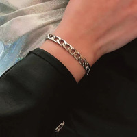 Nouveau design en laiton avec bijoux plaqué argent bracelet mode homme chaîne cubaine bracelet bijoux