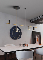 Lustre Led suspendu en métal doré, design moderne, éclairage d'intérieur, Luminaire décoratif de plafond, idéal pour une cuisine ou une salle à manger