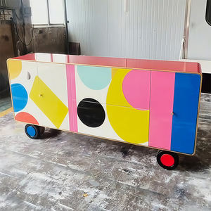 Credenza Decorativa di Lusso in Legno Massello Estensibile, Dipinta <span class=keywords><strong>a</strong></span> <span class=keywords><strong>Mano</strong></span>, per Soggiorno Moderno, Hotel e Ingresso - Product Image 5