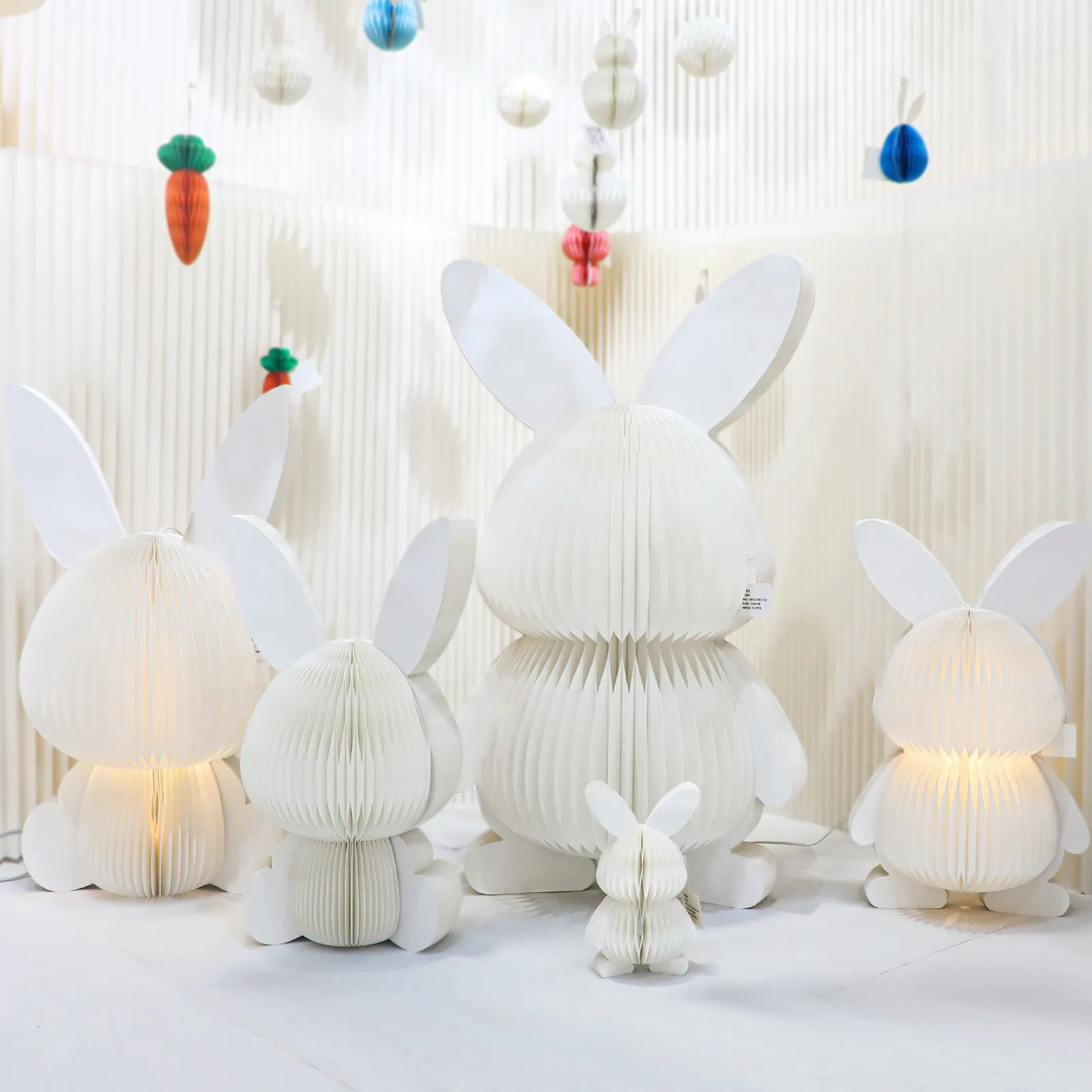 My Forest Friends Cute Bunny Animals Paper Craft Decor Paper Honeycomb Standing Display Easter Bunny Home Decoration