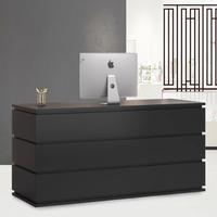 Bureau de réception en bois laqué haut de gamme, bureau de réception commercial pour entreprise