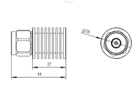 Terminateur RF Mingland 5W coaxial à faible VSWR, connecteur N femelle DC-3GHz 50 Ohms, température de fonctionnement de -35~+65°C pour station de base