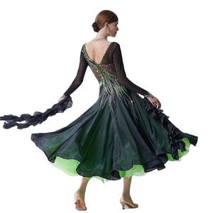 Gaun Kompetisi Dansa Ballroom Kelas Atas B-19176, Gaun <span class=keywords><strong>Waltz</strong></span> Wanita Berkualitas Tinggi, Kostum Tari Rumba, Gaun Pesta untuk Anak Perempuan - Product Image 6