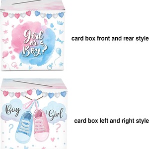 Nouvelle boîte surprise de révélation du sexe avec énigmes à deviner et cartes de vœux, accessoires de fête pour garçon ou fille - Product Image 3