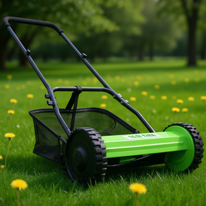 Cortacésped manual verde de 16 pulgadas con 5 cuchillas y recogedor de césped - Product Image 2