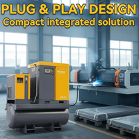 Compresor de aire de tornillo de bajo ruido 10HP 15HP 20HP 30HP 8bar 16 bar 20 bar para corte por láser y máquina de corte por Plasma CNC