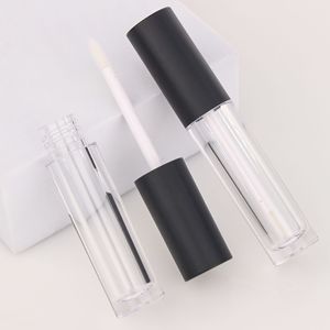 Botella de esmalte de labios ABS transparente mate al por mayor, tubo de brillo de labios rosa esmerilado de 4ml, contenedor de base vacío, Cosméticos blancos - Product Image 3
