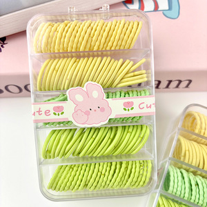 <b>Childrens</b> Hair <b>Ties</b> Matcha Five Compartment Box Yellow Green Cute Cartoon Daily Use - Product Image 3