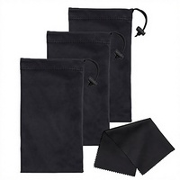 Étui souple et fin Mamlyn pour lunettes et téléphone, avec cordon de serrage, motif uni, fabriqué en Chine