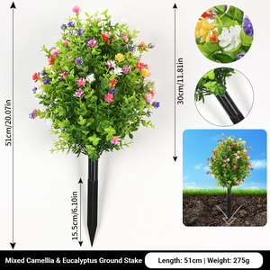 Arbres artificiels en forme de <span class=keywords><strong>boule</strong></span> d'eucalyptus avec piquets de sol, arbustes en buis, plantes, buissons pour la décoration de jardin, de véranda, de cour et de patio - Product Image 6