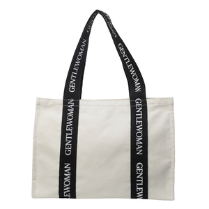 Offre spéciale <span class=keywords><strong>sac</strong></span> à provisions <span class=keywords><strong>de</strong></span> luxe avec logo surdimensionné personnalisé toile coton bande poignée lettres imprimées logo personnalisé - Product Image 4