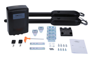 Kit d'ouverture automatique de <span class=keywords><strong>portail</strong></span> <span class=keywords><strong>battant</strong></span> à double bras avec moteur DC24V et télécommande Wi-Fi, design moderne pour villa - Product Image 2
