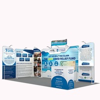 Support de toile de fond pop-up avec bannière en tissu sublimé, portable pour salons professionnels et conférences de lancement publicitaires