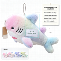 Boneka Hiu Mini Karakter Laut Bahan Polyester Ringan dengan Rantai Bola Kokoh, Cocok untuk Mesin Cakar Arcade